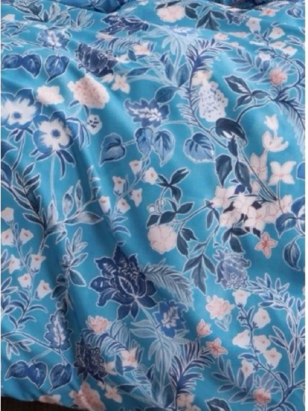QUEEN Floral Duvet 3Pc Set 100% Polyester Microfiber - BLUE ELEGANCE